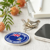 フォークランド諸島ラウンドエンブレム キーホルダー (側面)