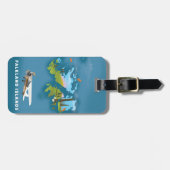 フォークランド諸島図解入りの、写真付きのの地図 ラゲッジタグ (正面横)