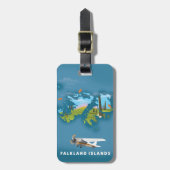 フォークランド諸島図解入りの、写真付きのの地図 ラゲッジタグ (正面縦)
