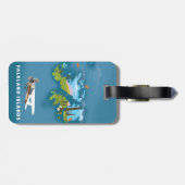 フォークランド諸島図解入りの、写真付きのの地図 ラゲッジタグ (裏面横)