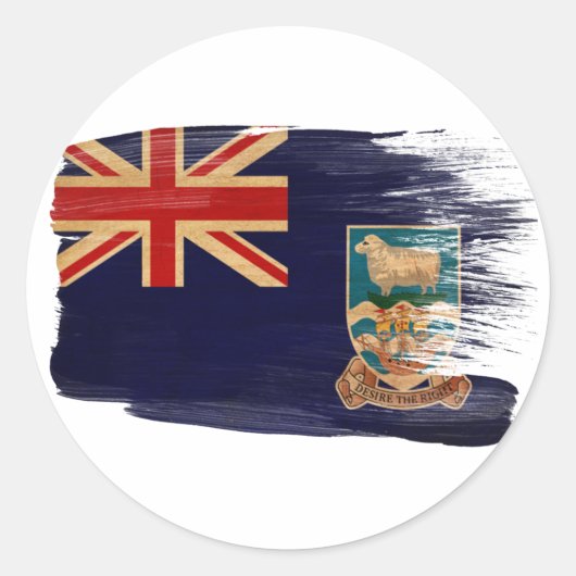 フォークランド諸島国旗 ラウンドシール (正面)