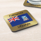 フォークランド諸島国旗+文字コースター コースター (左側)