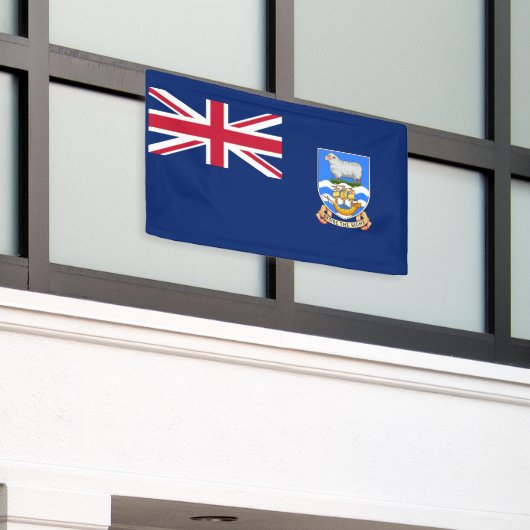 フォークランド諸島国旗 横断幕 (ビルの外側)