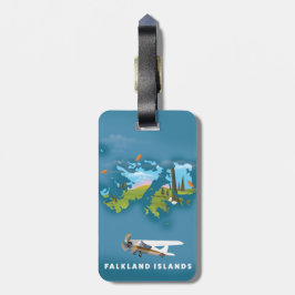 フォークランド諸島 イラスト地図 ラゲッジタグ
