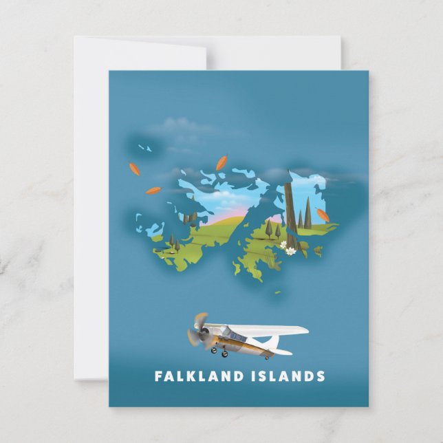 フォークランド諸島 イラスト風地図 (正面)