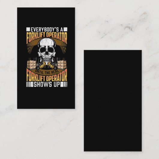 フォークリフトおもしろいオペレータ倉庫従業員のユーモア 名刺 (正面/裏面)