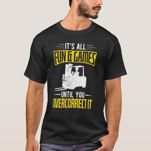 フォークリフトおもしろい及びゲーム Tシャツ (正面)