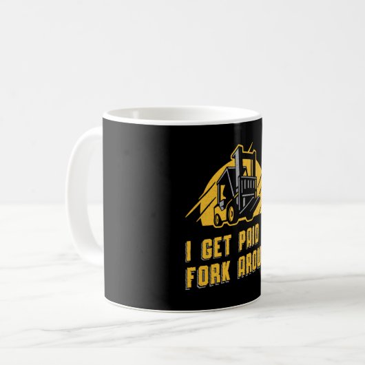 フォークリフトのフォークリフトに支払わのまわりにれる コーヒーマグカップ (正面左)
