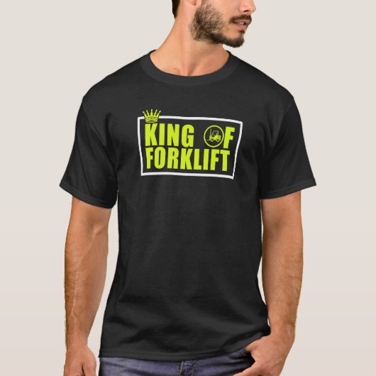 フォークリフトのメンズキング操作者のフォークリフト運転手 Tシャツ (正面)