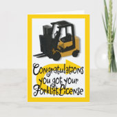 フォークリフトのライセンスおめでとう カード (正面)