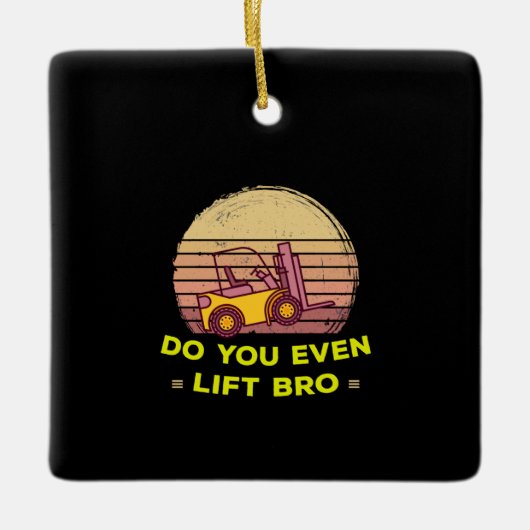 フォークリフトの使用 セラミックオーナメント (正面)