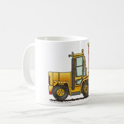 フォークリフトの建築のマグ コーヒーマグカップ (正面左)