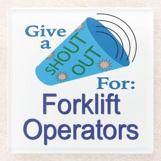 フォークリフトの操作者に大声で叫ぶ ガラスコースター (正面)