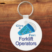 フォークリフトの操作者に大声で叫ぶ キーホルダー (正面)