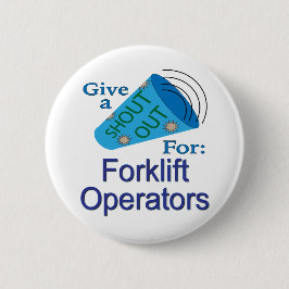 フォークリフトの操作者に大声で叫ぶ 缶バッジ