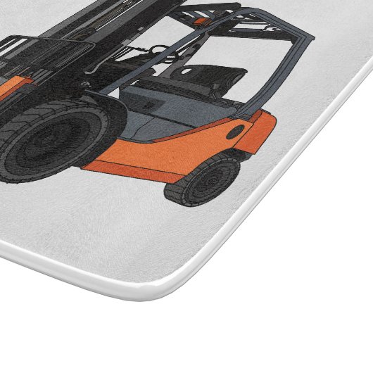 フォークリフトの漫画イラストレーション カッティングボード (角)