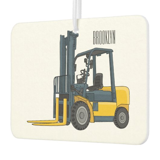 フォークリフトの漫画イラストレーション カーエアーフレッシュナー (左)