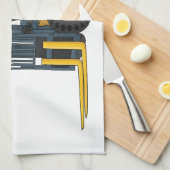 フォークリフトの漫画イラストレーション キッチンタオル (四つ折り)