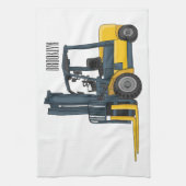 フォークリフトの漫画イラストレーション キッチンタオル (縦)
