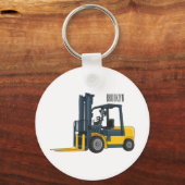 フォークリフトの漫画イラストレーション キーホルダー (正面)