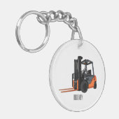 フォークリフトの漫画イラストレーション キーホルダー (正面左)
