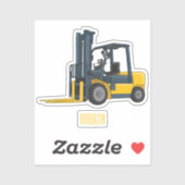 フォークリフトの漫画イラストレーション シール (シート)