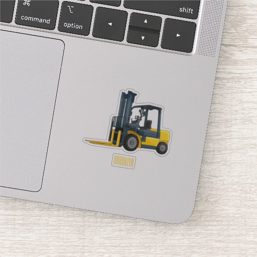 フォークリフトの漫画イラストレーション シール (詳細)