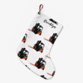 フォークリフトの漫画イラストレーション スモールクリスマスストッキング (正面 (吊り時))