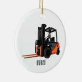フォークリフトの漫画イラストレーション セラミックオーナメント (右)