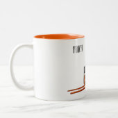 フォークリフトの漫画イラストレーション ツートーンマグカップ (左)