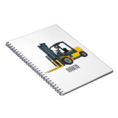 フォークリフトの漫画イラストレーション ノートブック (右側)