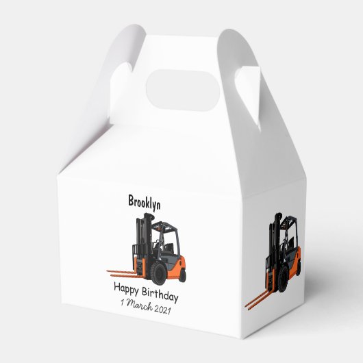 フォークリフトの漫画イラストレーション フェイバーボックス (裏面サイド)