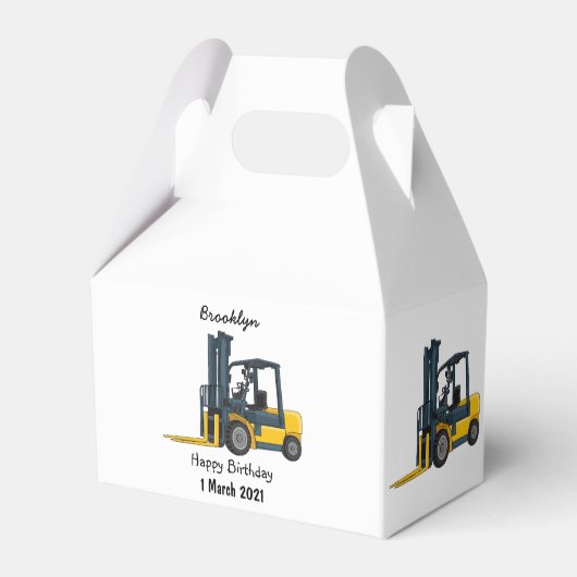 フォークリフトの漫画イラストレーション フェイバーボックス (裏面サイド)