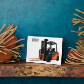 フォークリフトの漫画イラストレーション フォトプラーク (側面)