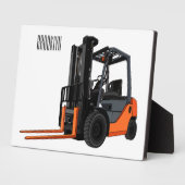 フォークリフトの漫画イラストレーション フォトプラーク (側面)
