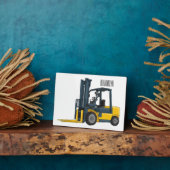 フォークリフトの漫画イラストレーション フォトプラーク (側面)