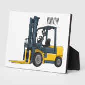 フォークリフトの漫画イラストレーション フォトプラーク (側面)