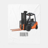 フォークリフトの漫画イラストレーション フリースブランケット (正面)