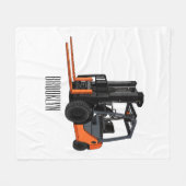 フォークリフトの漫画イラストレーション フリースブランケット (正面(横))