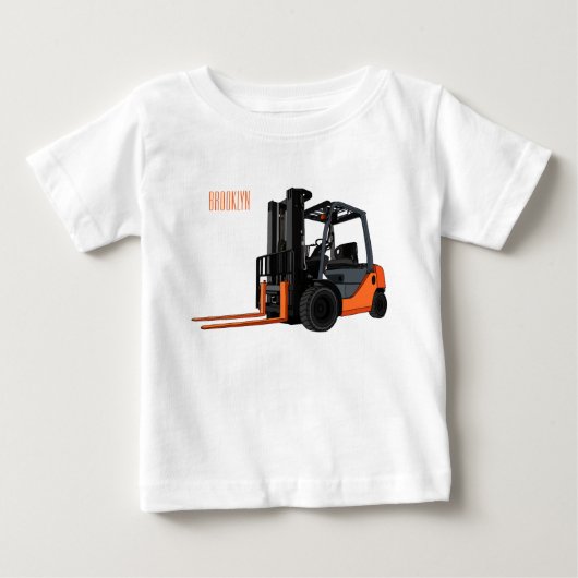 フォークリフトの漫画イラストレーション ベビーTシャツ (正面)