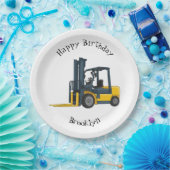 フォークリフトの漫画イラストレーション ペーパープレート (パーティー)