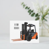 フォークリフトの漫画イラストレーション ポストカード (スタンド正面)