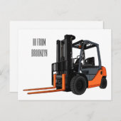 フォークリフトの漫画イラストレーション ポストカード (正面/裏面)