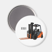 フォークリフトの漫画イラストレーション マグネット (正面/裏面)