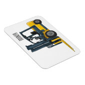 フォークリフトの漫画イラストレーション マグネット (右側)