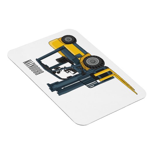 フォークリフトの漫画イラストレーション マグネット (右側)