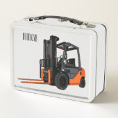 フォークリフトの漫画イラストレーション メタルランチボックス (裏面)