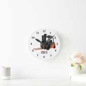 フォークリフトの漫画イラストレーション ラウンド壁時計 (ホーム)