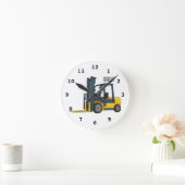 フォークリフトの漫画イラストレーション ラウンド壁時計 (ホーム)