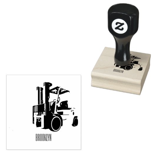 フォークリフトの漫画イラストレーション ラバースタンプ (押印)